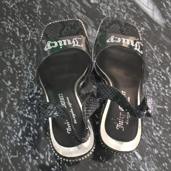 BRAND NEW JUICE COUTURE SLINGBACK DAZZLING RHINESTONE LOGO SANDAL R3 - Picture 6 of 15